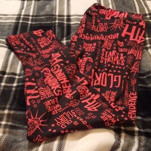 Lularoe Red and Black Graphic Leggings NWOT